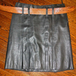 PRADA LEATHER SKIRT